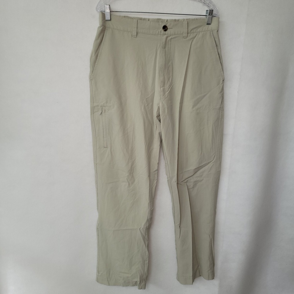 Travelsmith Quick-Dry Pants Mens‎ 34x29 Khaki Lightweight Security Pocket Travel